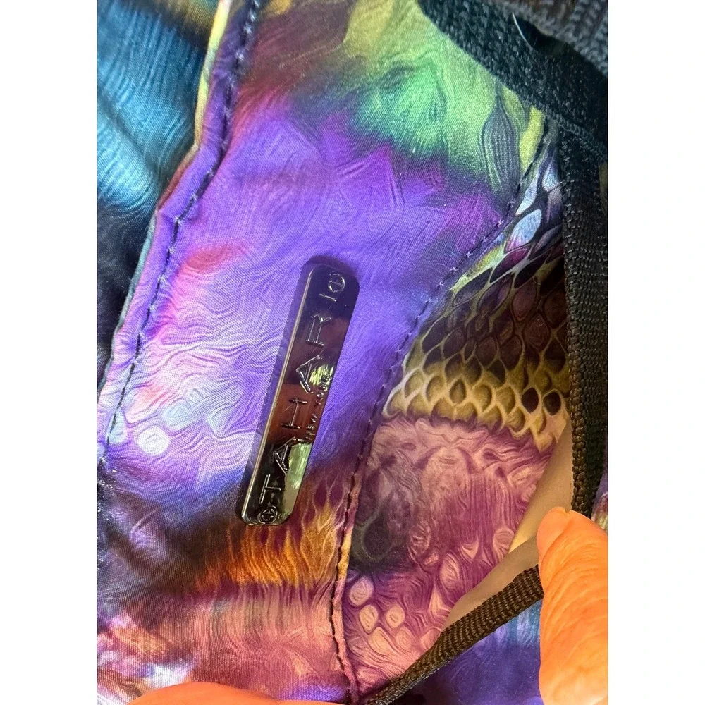 Tahari New York Insulated Lunch Tote Bag Multi-Color Snakeskin Print Zippered